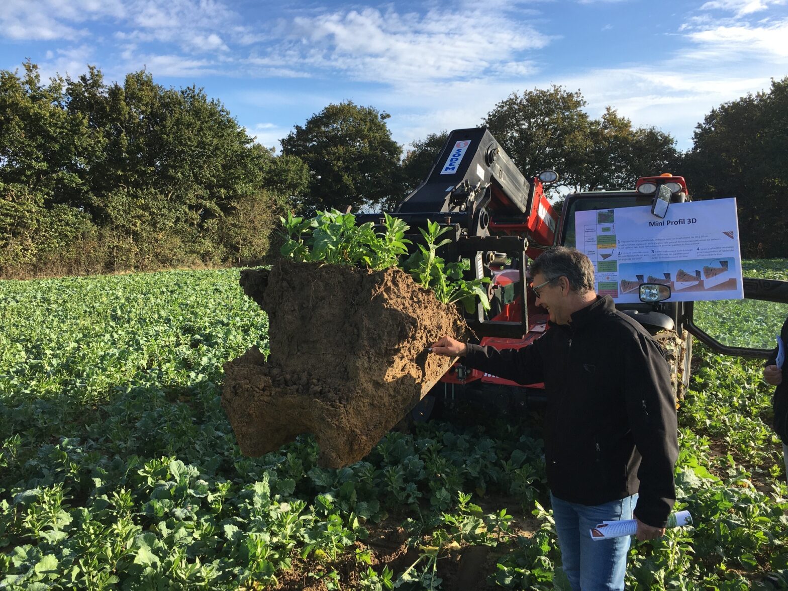 Profil de sol et diagnostic sur une exploitation agricole en Vendée.